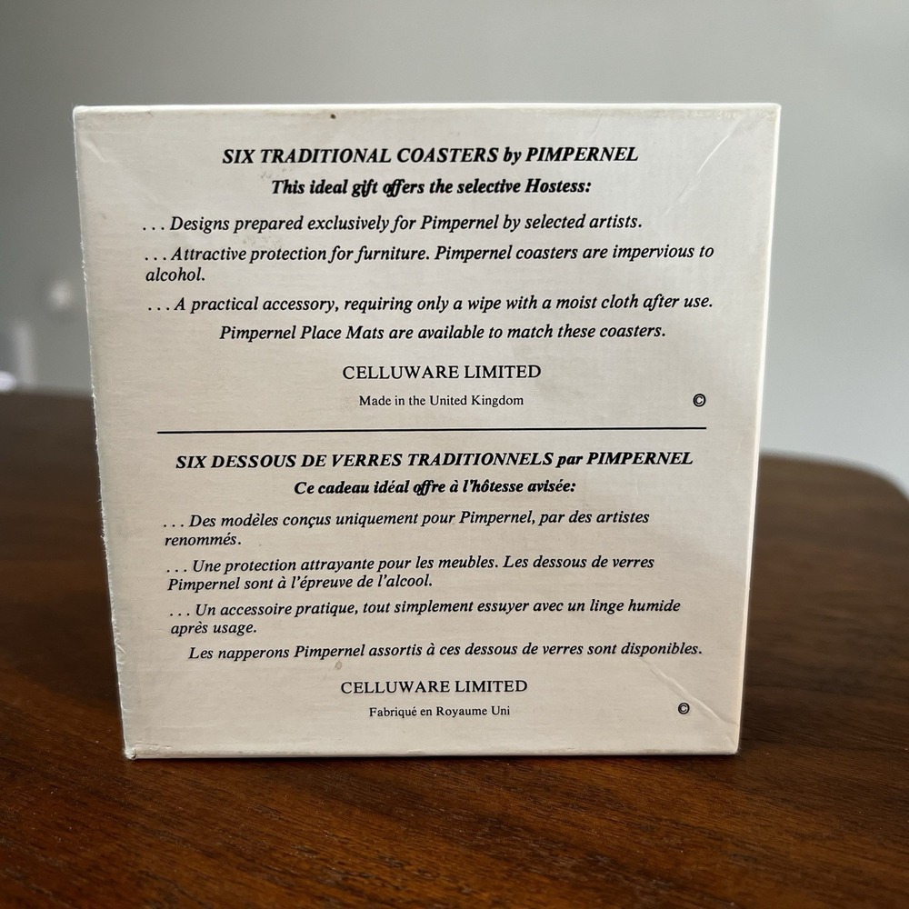 Pimpernel Fayreings Cork Backed Coasters British Columbia MCM Vintage Unused - Picture 3 of 9